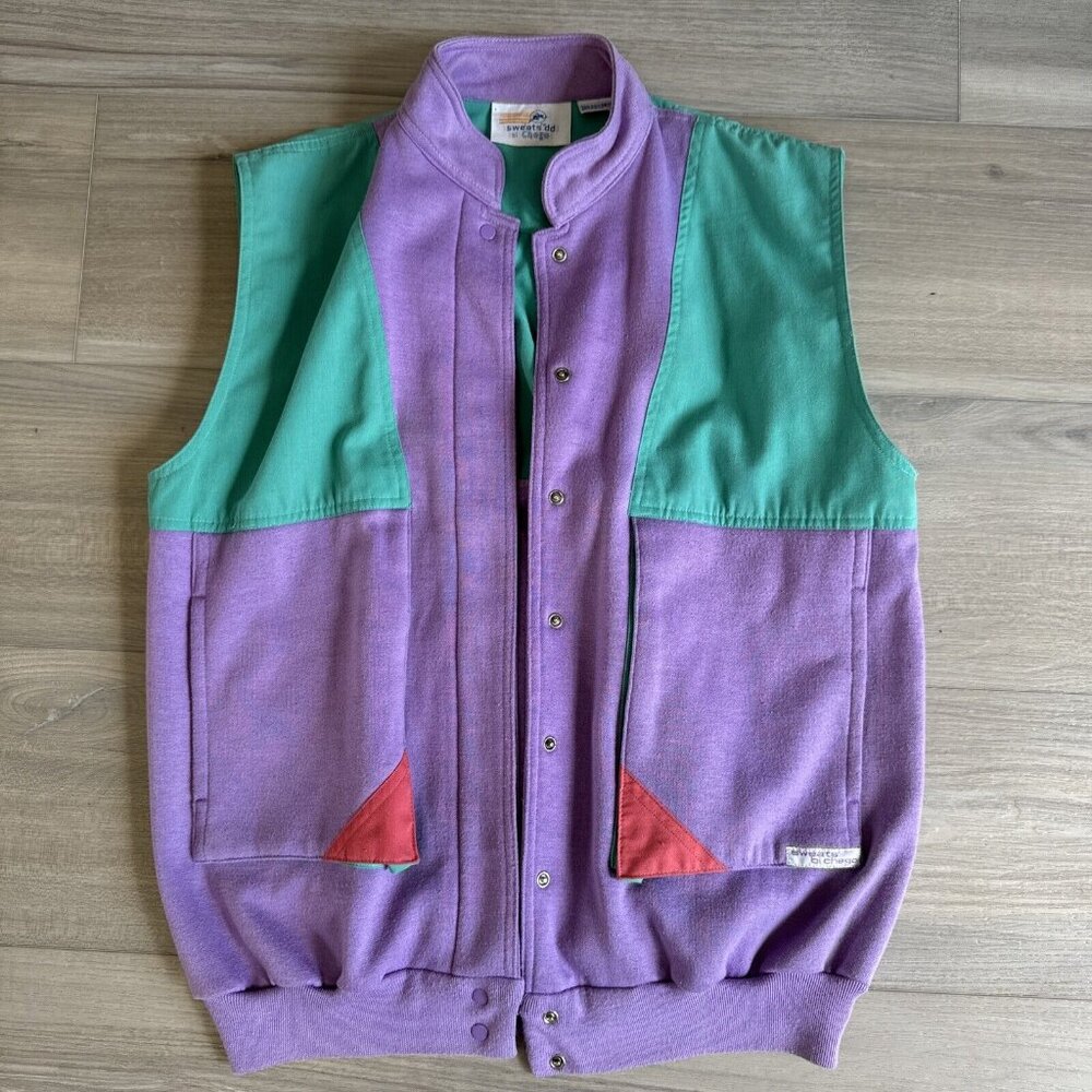 VINTAGE Chego Sweats Womens Med Sweater Vest S'weat.s dd Bi Chego 80s Taiwan VTG